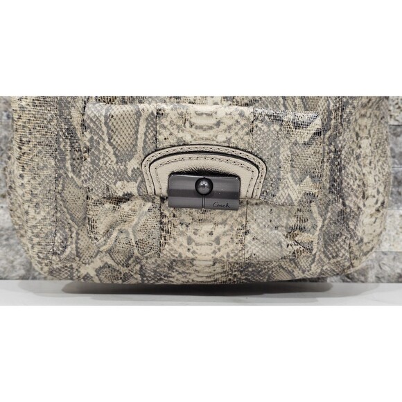 Coach Leather Kristin Shoulder Bag Python Embossed Neutral Snake Hobo Purse - Picture 5 of 16
